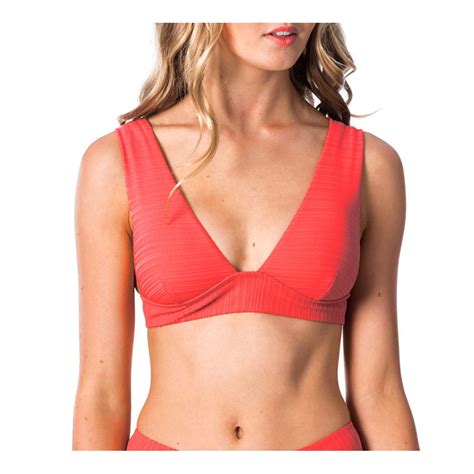 RIP CURL Ripcurl Premium SURF DEEP V Bikini Top Women S Hot Coral