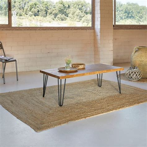 Wakaya Table Basse En Bois Naturel Massif Bord Irr Gulier Avec