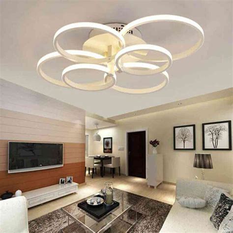 Lampadario Led Plafoniera Moderno Con Anelli Cerchi Watt Lm