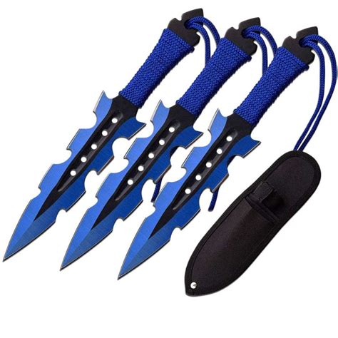 Blue And Black Wholesale Throwing Knives Set With Sheath By Wholesale