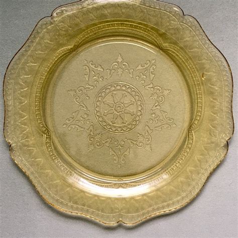 Yellow Glass Plate Etsy