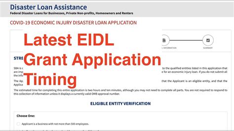 EIDL Grant Application Update PPP Loan Information YouTube