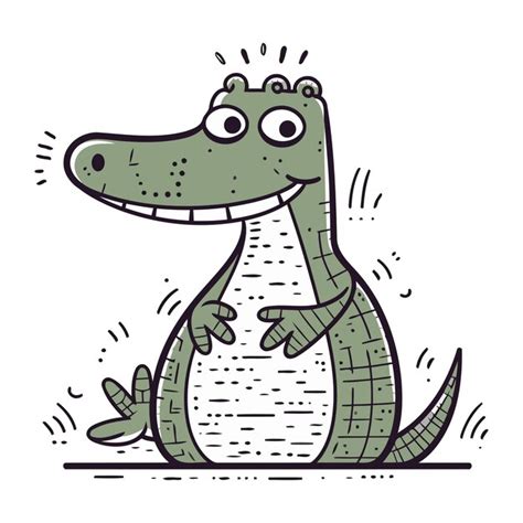 Premium Vector Crocodile Cute Cartoon Character Vector Illustration