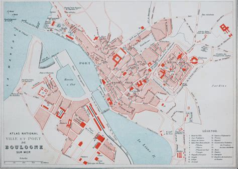 Plan Ancien De La Ville De Boulogne Sur Mer Cartes Livres Anciens