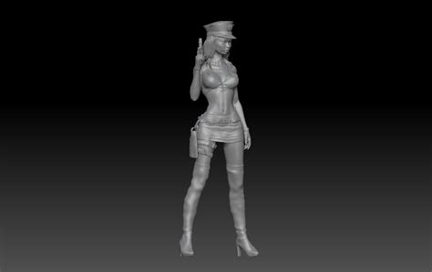 Sexy Police Girl 3d Model 3d Printable Cgtrader