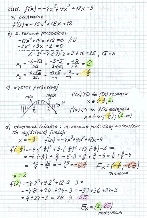 wyznacz przedzialy monotoniczności oraz ekstrema lokalne funkcji