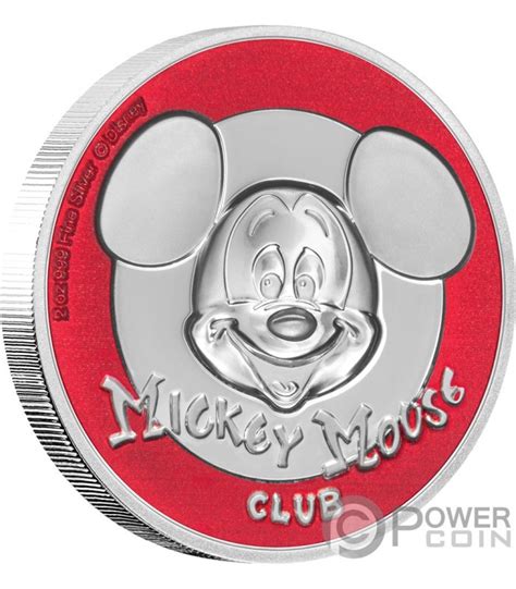 Mickey Mouse Club Topolino Ultra High Relief Disney Oz Moneta Argento