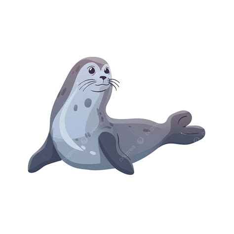 Lindo Foca Agua Animal Aislado Plano Png Dibujos Sello Acuario Lindo