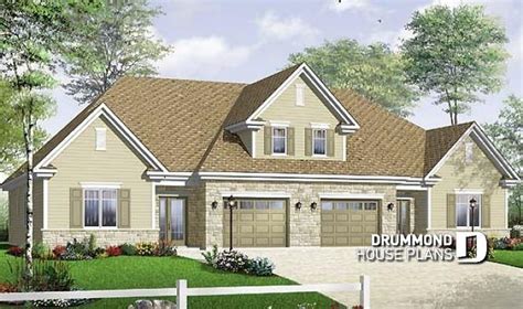 House plan W3053 by drummondhouseplans.com | Duplex house plans, Duplex ...