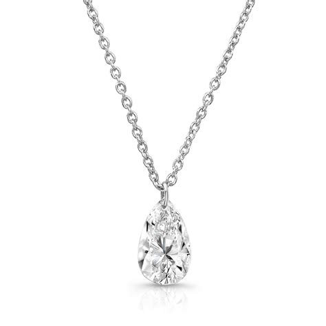 Pear Shaped Diamond Floating Necklace Ct Pear Shape Diamond Pendant