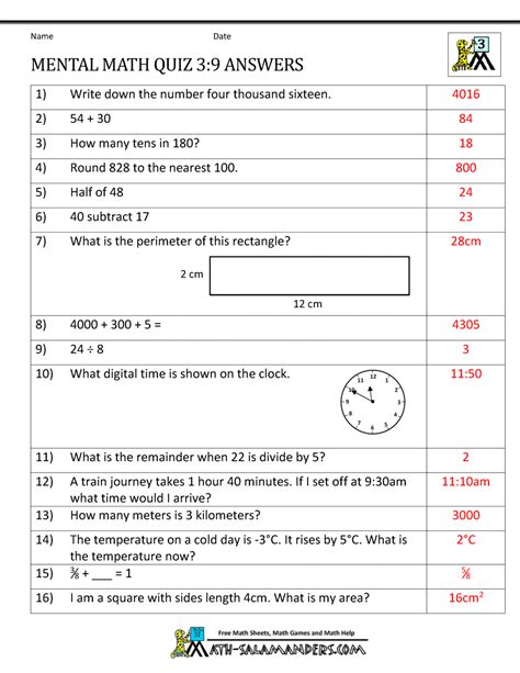 Grade Math Quiz Bee Questions And Answers