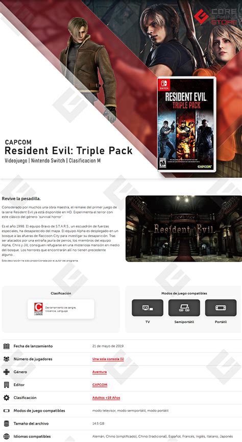 Videojuego Resident Evil Triple Pack Nintendo Switch Standard Edition