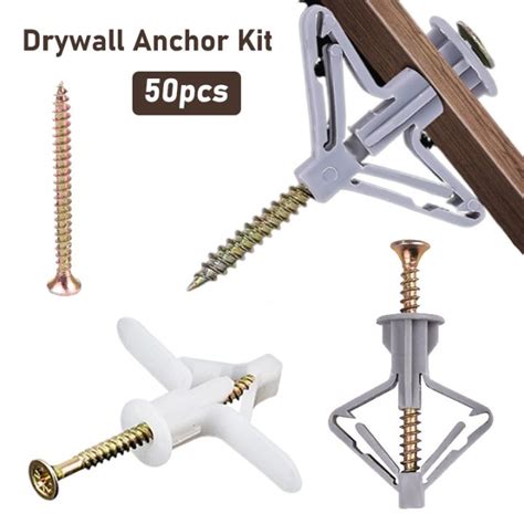 Pcs Wall Anchor Kit Hollow Self Drilling Wall Anchors With Screws