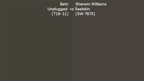 Behr Unplugged T18 11 Vs Sherwin Williams Sealskin SW 7675 Side By