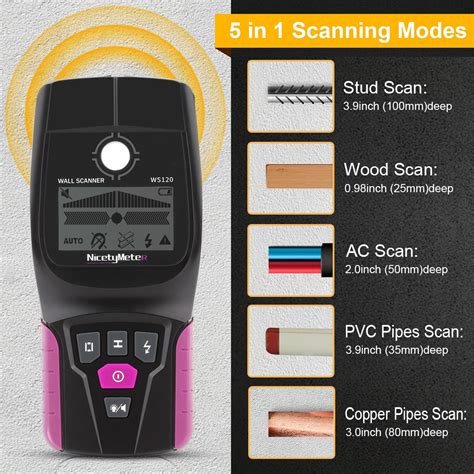 WS120-Multi-Scanner-Stud-Finder-AC-Wood-Cable-Wires-Depth-Tracker ...