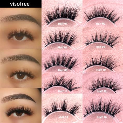 2 5 Pairs Pack Visofree Half Lashes Cat Eye Natural Half False Eyelash