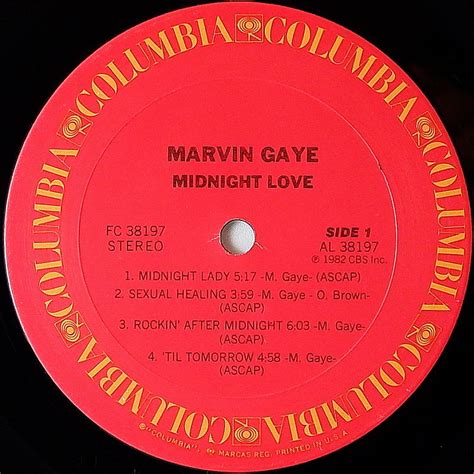 Marvin Gaye Midnight Love Columbia Lp