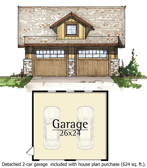 Cabin Retreat with Detached Garage - 18738CK | Architectural Designs ...