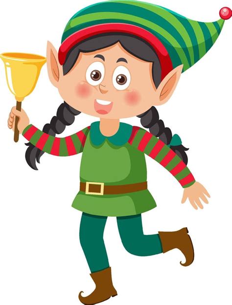 Christmas Elf Girl Cartoon Character 13500115 Vector Art At Vecteezy