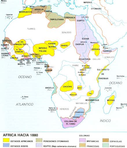 Mapa Mapa de la Colonización o Reparto de África Scramble for Africa