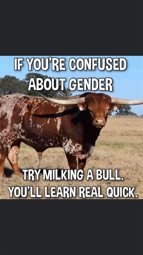 If Youre Confused About Gender Try Milking A Bull Youll Learn Real