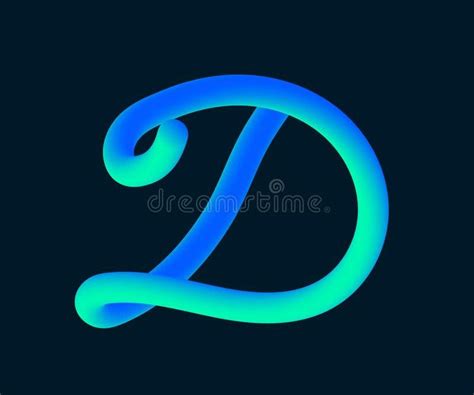 The Letter D In Blue Neon Light On A Black Background Royalty Images