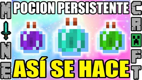 Como Hacer Pocion Persistente En Minecraft Youtube