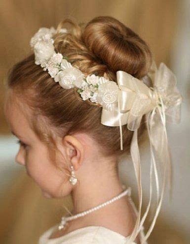 Flower Girl Hair Peinados de comunion niña Peinado bautizo Tocados