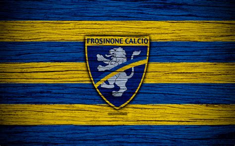 Download wallpapers frosinone calcio serie b 4k football wooden texture ...