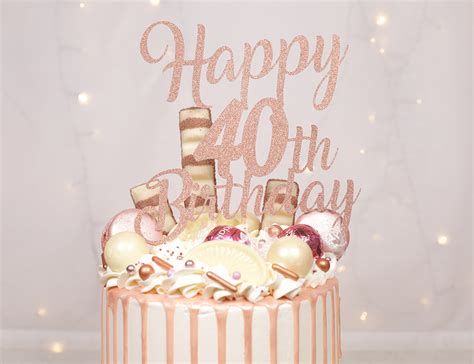 Rose Gold 40th Drip Cake Cakey Goodness