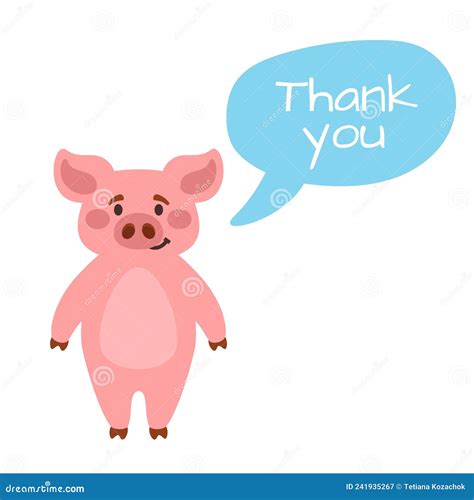 Cartoon Style Cute Piglet With Speech Bubble Stock Vector