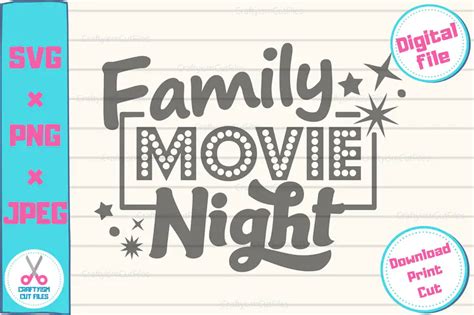 Family Movie Night SVG, Cinema SVG, at Home Family Night Décor, Family ...