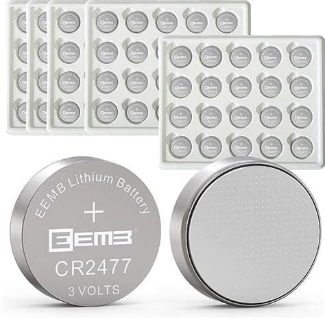 EEMB Lot De 100 Piles CR2477 Boutons Au Lithium CR 2477 3 V Batteries