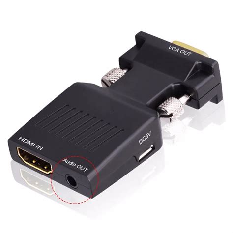 Gold Plated Active 1080p Hdmi Female Input To Vga Male Output Converter