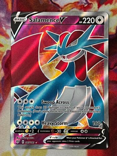 Pokemon Salamence V Ultra Rare Full Art Sword Shield Darkness