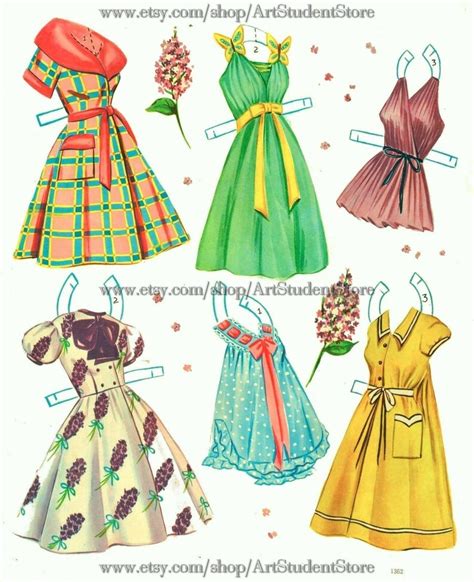 Pdf Printable Digital Vintage Paper Dolls Lilac Time Etsy