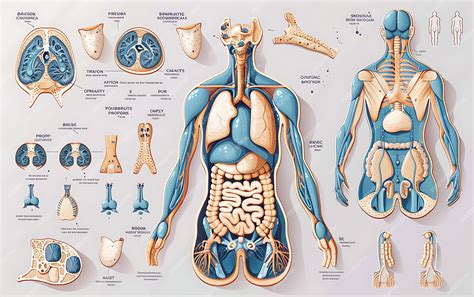 Um diagrama de um corpo humano com os órgãos rotulados com o corpo ...