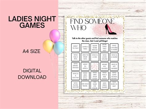 Ladies Night Games Printable Ladies Nightout Games Party Games Girls ...