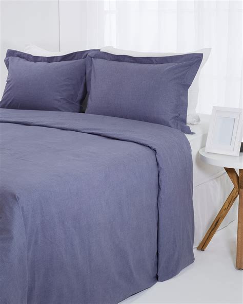 Riachuelo Kit Capa de Edredom Queen Duvet Chambray 3 Peças Cinza