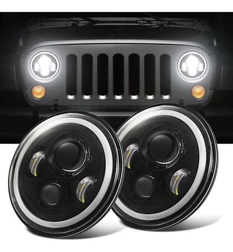 Una Faros De Led Redondos Ojo Ngel Wrangler Jeep Vocho Cuotas Sin