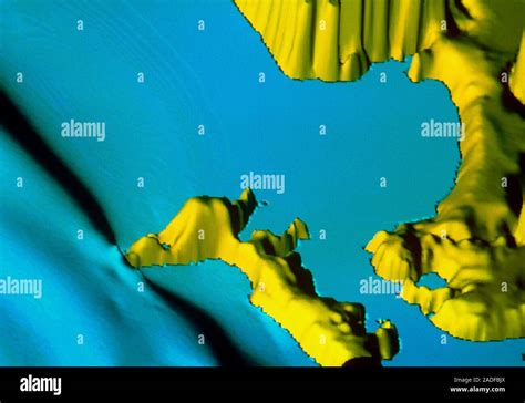 Tsunami simulation. First of 3 three-dimensional computer simulation ...