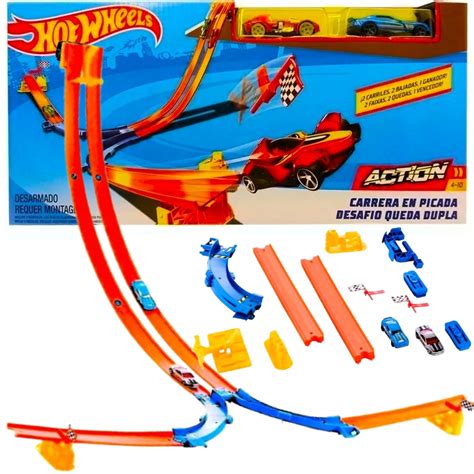 HOT WHEELS ZESTAW TORÓW PODWÓJNY ZJAZD 2 AUTKA DNR54 ZABAWKA NA PREZENT 0887961868180 Cena