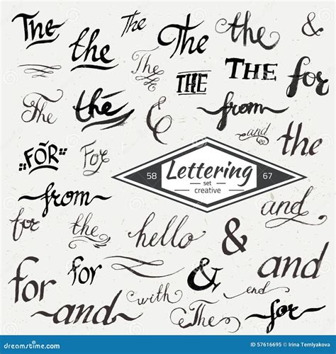 Hand Drawn Elegant Ampersands And Catchwords Stock Vector