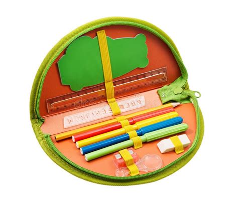 Pencil Case With Various Stationery Stock Image Image Of Pencilcase