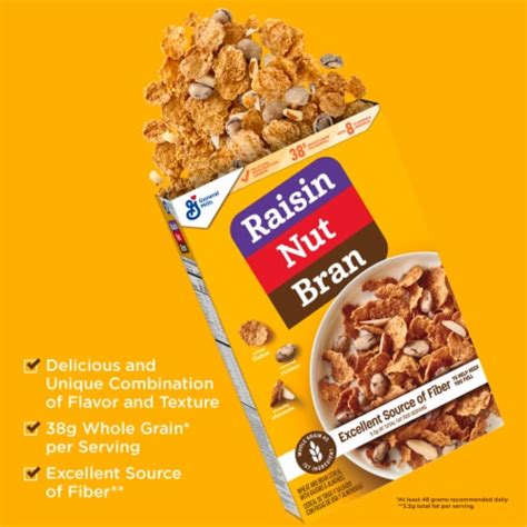 Raisin Nut Bran with Fiber and Made with Whole Grain Cereal, 20.8 oz ...