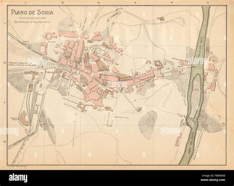 Soria Plano Antiguo De La Cuidad Antique Towncity Plan Martin