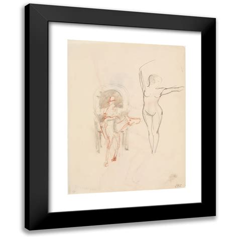 J A Jerichau X Black Modern Framed Museum Art Print Titled Naked