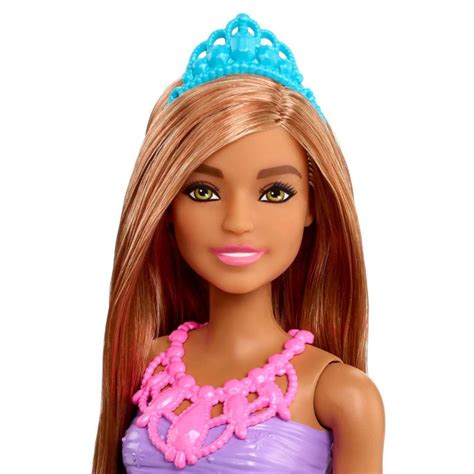 Mu Eca Barbie Dreamtopia Royal Morena Con Falda Azul Zapatos Y