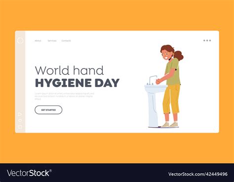 World Hand Hygiene Day Landing Page Template Vector Image