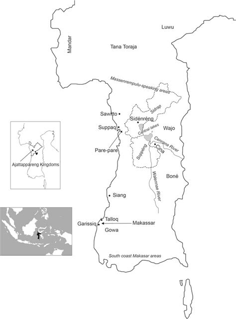 1 South Sulawesi peninsula with places mentioned in the text | Download ...